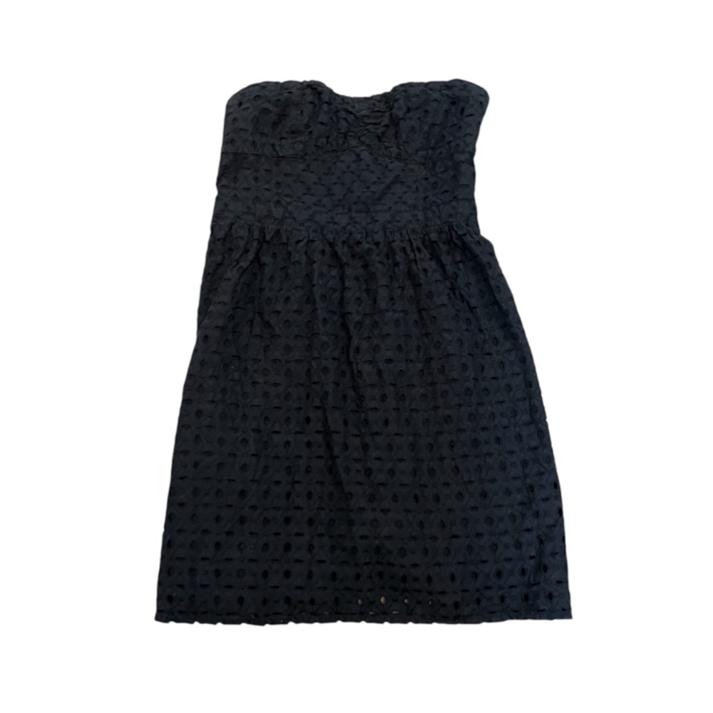 AMERICAN EAGLE Black Strapless Cotton Eyelet Lace Short Mini Dress 8
